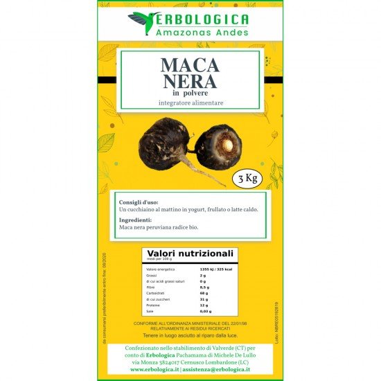 Maca nera in polvere da 3kg Maca nera in polvere da 3kg
