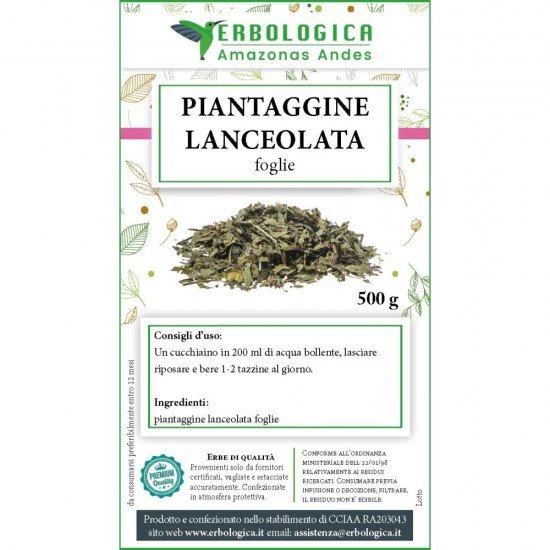 Piantaggine lanceolata tisana 500 grammi Piantaggine lanceolata tisana 500 grammi