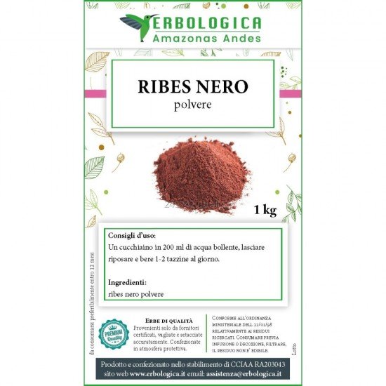 Ribes nero foglie in polvere 1 kg Ribes nero foglie in polvere 1 kg