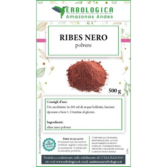 Ribes nero foglie in polvere 500 grammi Ribes nero foglie in polvere 500 grammi