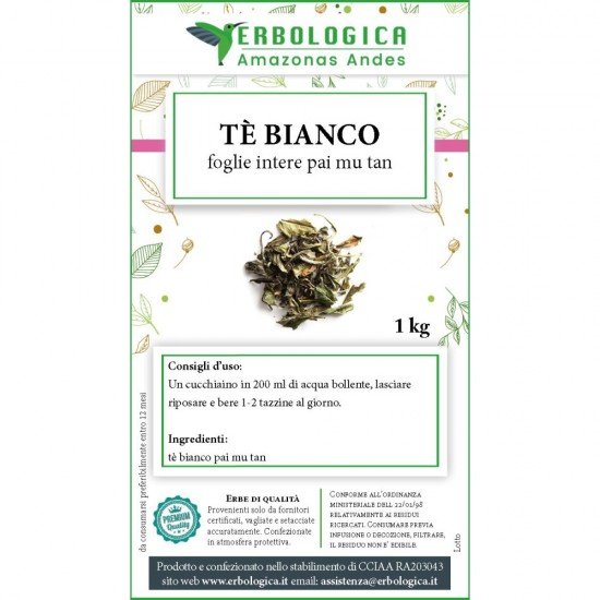 Tè bianco foglie intere mui pai 1 kg Tè bianco foglie intere mui pai 1 kg