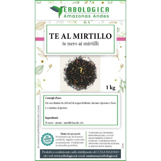 Tè nero ai mirtilli 1 kg Tè nero ai mirtilli 1 kg