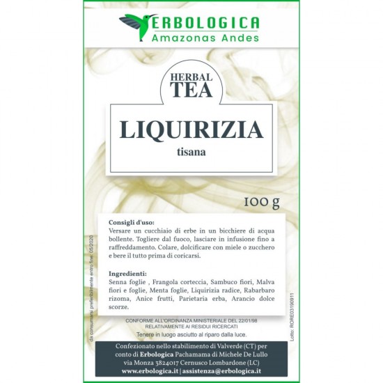 Licorice root herbal tea composed of 100 grams