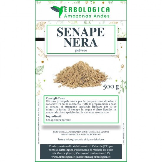Senape nera polvere spezia 500 grammi Senape nera polvere spezia 500 grammi