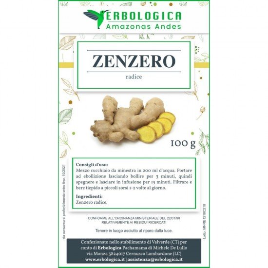 Zenzero rizoma decorticato 500 grammi Zenzero rizoma decorticato 500 grammi