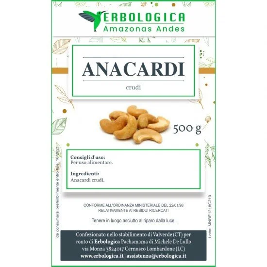Anacardi crudi confezione da 500 grammi Anacardi crudi confezione da 500 grammi