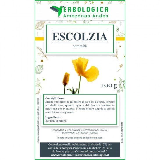 Escolzia pianta taglio tisana 500 grammi Escolzia pianta taglio tisana 500 grammi