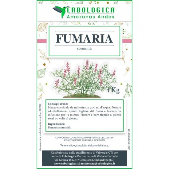 Fumitory plant herbal tea formed by 1 kg
