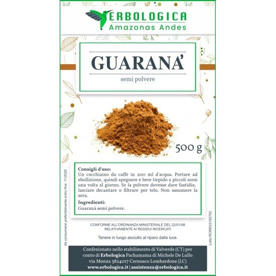 Guarana semi in polvere 500 grammi