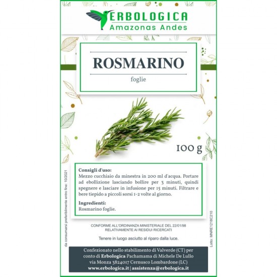Rosmarino foglie taglio tisana 500 grammi Rosmarino foglie taglio tisana 500 grammi