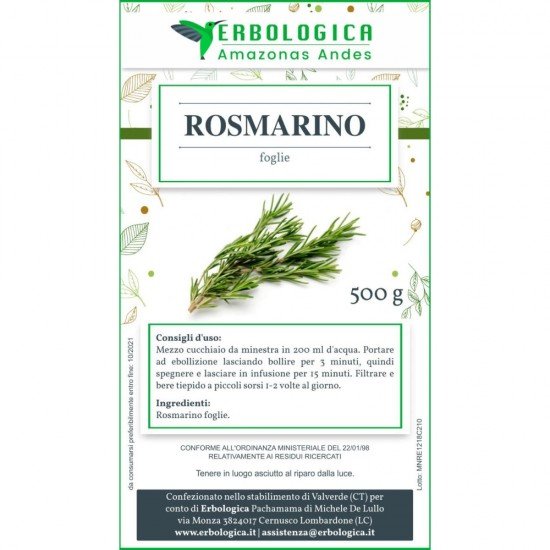 Rosmarino foglie taglio tisana 500 grammi Rosmarino foglie taglio tisana 500 grammi