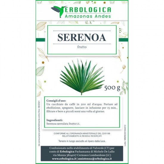 Serenoa fruit cut herbal tea