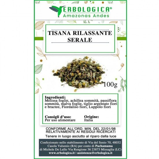 Tisana rilassante serale 500 grammi Tisana rilassante serale 500 grammi