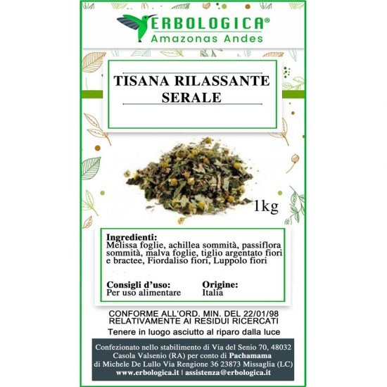 Tisana rilassante serale 500 grammi Tisana rilassante serale 500 grammi