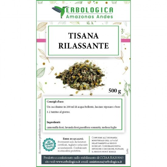 Tisana rilassante serale 500 grammi Tisana rilassante serale 500 grammi