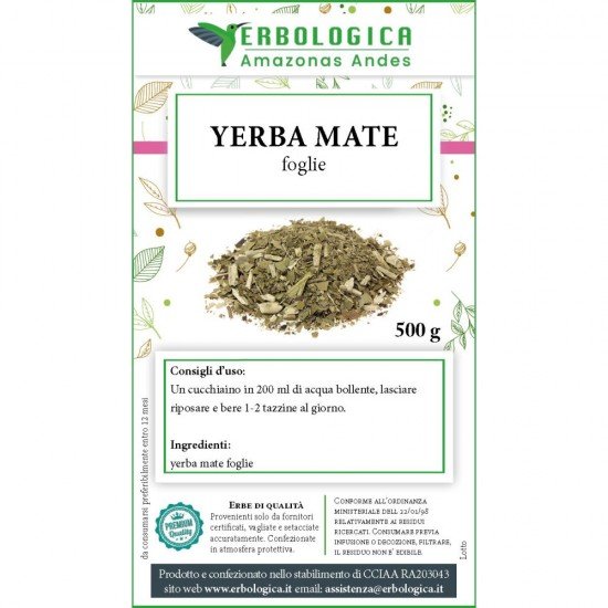 yerba mate foglie confezione da 500 grammi